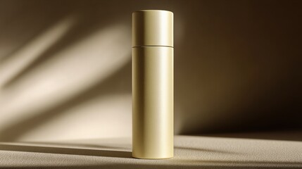 Aufkleber - Elegant Gold Cosmetic Bottle in Studio Light, Showcasing Beauty and Personal Care Products for Marketing Campaigns and Online Advertising : Generative AI