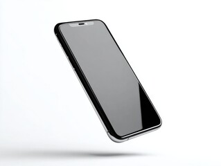 Aufkleber - Sleek Smartphone Floating on White Background, Showcasing Mobile Technology and Digital Connectivity for Modern Communication and App Development : Generative AI
