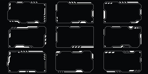 Wall Mural - sci-fi futuristic hud dashboard display virtual reality technology screen. user interface set. stati