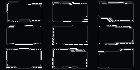 Wall Mural - sci-fi futuristic hud dashboard display virtual reality technology screen. user interface set. stati