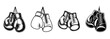 © png-jpeg-vector - set of pairs hanging boxing gloves vector illustrations for combat sports equipment and fitness training design