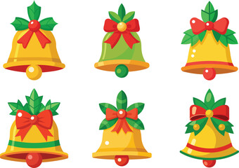 festive christmas bells design set perfect for holiday branding projects needing adorable jingle bel