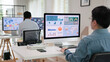 © ChayTee - Asia people expert man tech talent working on project predict sales insight SEO graph chart AI smart plan visual big data science report center BI smart tools screen. Office worker asian analyst job.