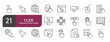 © Bradericon - Set of line icons related to click, cursor. Outline icons collection. Editable stroke. Vector illustration