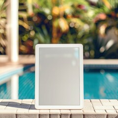 Canvas Print - blank tablet mockup pool electronics computer.