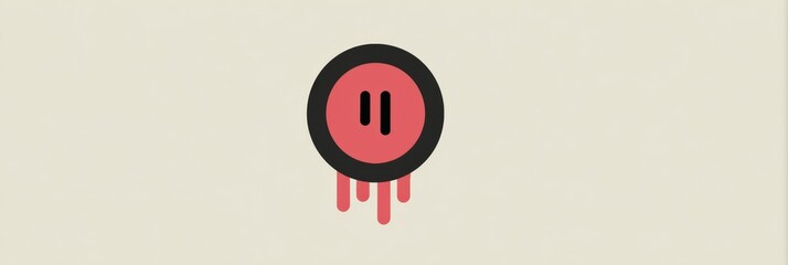 Aufkleber - Emergency Shutdown Icon Visually Melting Into a Simplified Background With Empty Top Margin, Conveying Urgency and Digital Themes in Design