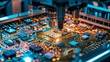 © demzp - A detailed look at circuit board assembly using automated robotic technology.