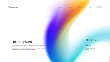 Wall Mural - abstract wave futuristic design of landing page. retro gradient mesh website design