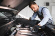© Serhii - Troubleshooting process. Auto mechanic working in garage. Repair service