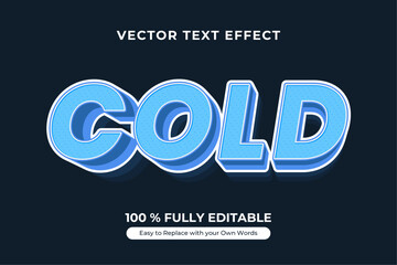 Wall Mural - Cold 3D Vector Text Effect with Editable Style