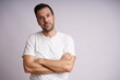 © Artframe  - Male Model Showing Different Emotions on White Studio Background