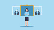 © Ali - Vector Meeting Woman Leading Team Presentation Remote Collaboration Business Conference Video Call Online