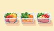 © Alex_Kalin - Healthy meal planning with colorful containers on soft background, wellness