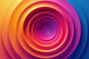 Wall Mural - abstract concentric circles ripple effect, vibrant color gradient, design element , radial design, p