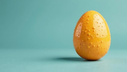 Canvas Print - realistic vector egg, simple speckled surface, orange, glossy, red