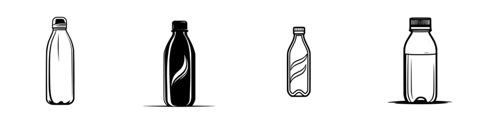 Creative icon set of various bottle designs for modern branding and graphic projects