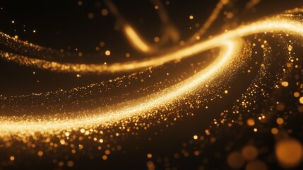 Wall Mural - Abstract golden swirling particles
