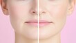 © เลิศลักษณ์ ทิพชัย - The Rejuvenation: A split portrait showcases the transformative effects, presenting a vision of ageless beauty and skincare innovation. Demonstrating the beauty of a flawless.