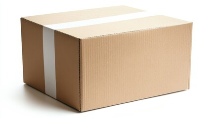 Poster - Cardboard box on white background in studio setting
