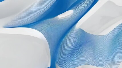 Wall Mural - abstract background with wavy blue lines on a white background. the blue lines create a flowing, tex