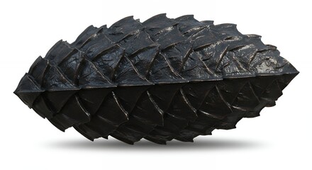 Dark leaf shaped decorative object isolated