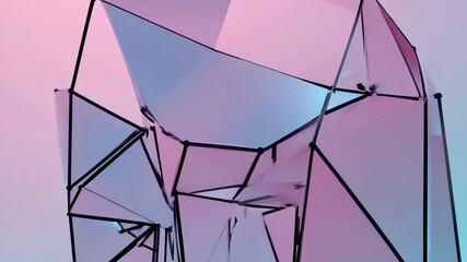 Wall Mural - abstract pink and light blue geometric background. dynamic shapes composition