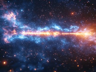 Wall Mural - cosmic progress bar among the stars leading to a galaxy s formation