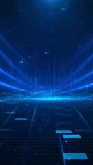 Wall Mural - motion graphic of blue data matrix hi-tech grids. digital line and grid technology with futuristic h