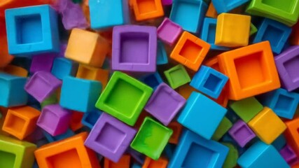 Dynamic colorful hollow cubes creating a vibrant abstract composition animation