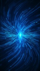 Wall Mural - blue futuristic stream. digital data flow. creative abstract background. dynamic pattern power rays 