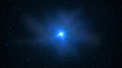 Wall Mural - galaxy exploration outer space towards glowing milky way galaxy flying through the stars and blue ne