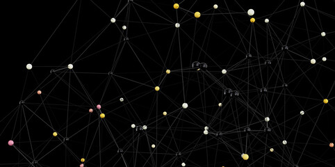 Leinwandbilder - Stock photo of abstract network connections, dots and lines.  Perfect for technology, communication, and global concepts.