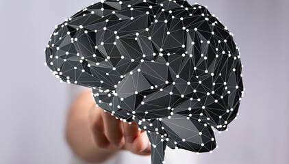 Aufkleber - Abstract digital brain image,network, AI, technology, neural pathways, connections, innovation, data, future.