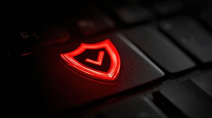 Fototapete - Antivirus Shield Pulsates to Deflect Phishing Threats in a Digital Environment