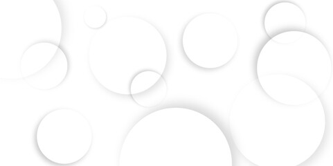 Fototapete - Abstract background with circle white abstract geometric background with soft light white paper circles in design .Gray abstract. Modern design background for report and project presentation template.
