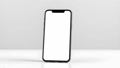 modern smartphone mockup blank screen, white background