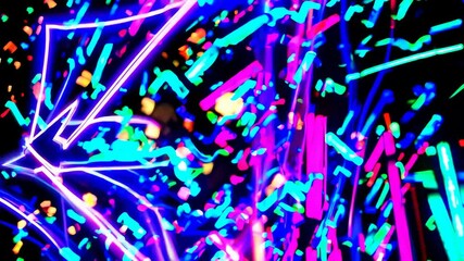 Wall Mural - background of glowing neon lights in motion, with vibrant colors like pink, blue, and green, creatin