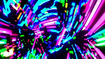 Wall Mural - background of glowing neon lights in motion, with vibrant colors like pink, blue, and green, creatin