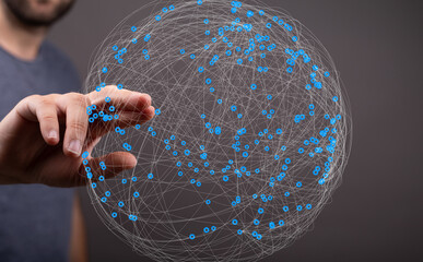 Fototapete - Abstract image depicting global network, connectivity, and digital interaction.