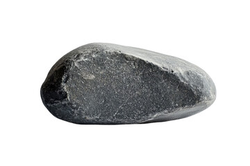 Poster - A single, dark gray, smooth river rock isolated on a transparent background. background removed