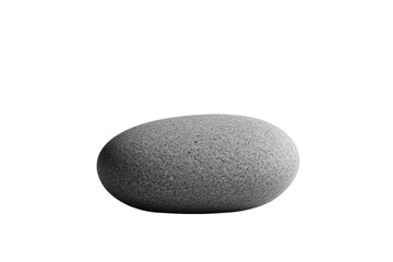 Poster - Single, smooth, gray stone isolated on a transparent background. background removed