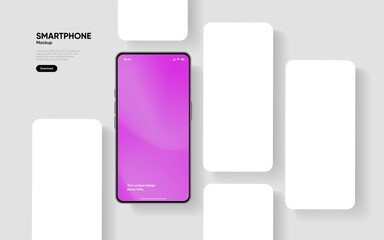 Wall Mural - realistic smartphone mockup. mobile phone vector with isolated on white background. device front vie