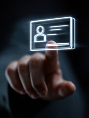 Aufkleber - 3D Hand Reaching Through Digital Email to Extract Virtual ID Card in Minimalistic Setting