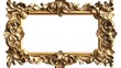 © Johannes - Old antique gold vintage decorative frame horizontal format cut out. PNG Frame. Stylish classic gold painting, carved design patterns