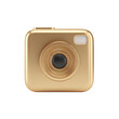 © SAJID - Elegant golden square camera icon design modern luxury photography equipment gadget digital device image technology photo on transparent background