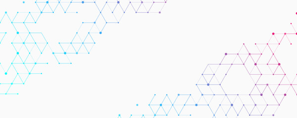 Aufkleber - Modern health care or medical background design. Health care innovation concept. Horizontal header web banner. Abstract geometric background with hexagon shapes for medicine, science, chemistry.