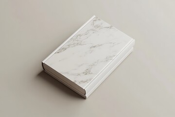 Wall Mural - White marble book isolated on white background. 3d render illustration.
