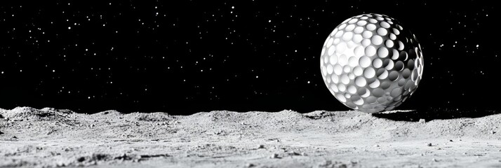 Wall Mural - a golf ball is on a field of sand. the ball is white and has a black spot on it