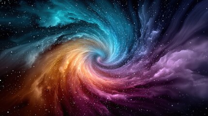 Wall Mural - a dazzling cosmic swirl of colors showcases the beauty of a galaxy in motion. vivid hues of orange, 