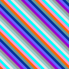 Wall Mural - Diagonal patchwork pattern with colored stripes in vector. Seamless bright print for fabric. Geometric background.
